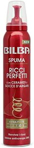 Bilba, Spuma con Germe Di Grano - Schiuma Capelli Ricci Perfetti con Ceramidi e Gocce d'Argan - Formula Professionale a Tenuta Extra Forte - Ravviva i Ricci con Azione Anticrespo per 24 h - 200 ml