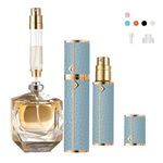 DIOHIO 8ml Portable Mini Refillable Perfume Atomizer Bottle 1Pc, LeakProof Nozzle, Travel and Outdoor Empty Spray Bottles, Metal Matte Material, Glass Inner Bottle. (blue)