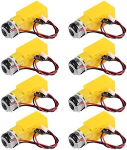 AEDIKO 8pcs TT Motor Dual DC 3-6V Gearbox Motor 200RPM Ratio 1:48 Shaft Motor with 2.54mm Wire for Arduino DIY Smart Car Robot