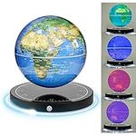 Floating Globe, Magnetic Levitating Globe with LED Light, 360° Rotating Geographic Globe World Map for Home Office Decor, Cool Tech Gift for Kids, Teacher, Husband, Colleague..