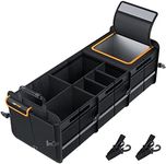 HEYTRIP Large Trunk Organizer With Built-in Leakproof Cooler Bag, 2 Tie-Down Straps, 4 Removable Dividers, Foldable Cover, Built with 2mm PE Board