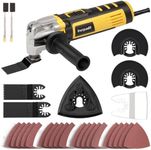 Inequalit Oscillating Tool, 3.5A Oscillating Multi Tool Kit with 6 Variable Speed, 4�° Oscillation Angle, Quick Release System and 30-Piece Accessory Set for Cutting, Sanding, Grinding