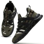 Kricely Boys Kids Trainers Boys Tennis Shoes Girls Running Walking Shoes School Gym Sports Trainers Breathable Lightweight Sneakers(Camouflage 3 UK)