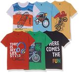 T2F Boy's Solid Regular Fit T-Shirt (BYS-TSRT-01_Multicolor 3 8-9 Years)