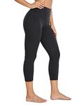 CRZ YOGA Butterluxe High Waisted Capris Workout Leggings for Women 21 Inches - Lounge Leggings Buttery Soft Yoga Pants Black Large