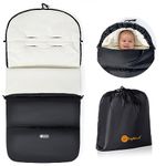 IvyWind Baby Bunting Bags for Stroller Universal, Winter Baby Warm Stroller Footmuff, Removable Stroller Sleeping Bag, Soft Poral Fleece Lined, Fits Most Stroller Pushchair Pram, Black