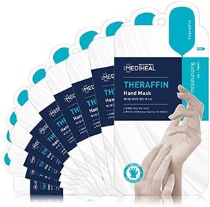 Mediheal Theraffin Máscara de mano 10 pares, guante exfoliante con manteca de karité, aceite de argán y ceramida, guantes exfoliantes profundos para la reparación de manos agrietadas