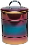 Amici Home Rainbow Metal Storage Canister | Dry Food Storage Container | Airtight Lid | 38 Ounce Capacity | Modern Home Décor | Decorative Metal Canister for Kitchen Countertop