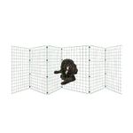 Freestanding Dog Barrier - 2 Panels 60cm-H Room/Hallway Dog Fence Divider, Folding Dog Gate, Dog Fence for Indoors, Puppy Gate, Free Standing Dog Barrier, Adjustable Dog Stopper & Secure Pet Gate