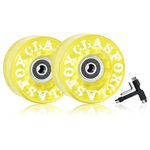 CLAS FOX 78A Indoor or Outdoor 65x35mm Quad Roller Skate Wheels with ABEC-9 Bearings 8 Pcs (Yellow)