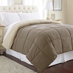 Modern Threads Down Alternative Microfiber Quilted Reversible Comforter & Duvet Insert - Soft, Comfortable Alternative to Goose Down - Bedding for All Seasons Stone/Champagne King