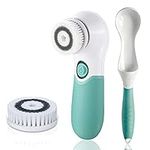 TOUCHBeauty Electric Back Scrubber Shower Bathing Brush Waterproof Face & Body Deep Cleansing System with Long Handle, 2 Spin Cleanse Brushes Head, Skin Exfoliator Massager Cleaning Set TB-14839