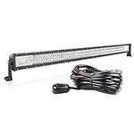 Willpower 50 Inch 648W LED Light Bar Spot Flood Combo Beam 12V 24V Driving Off Road Lights Waterproof Work Fog Lamps for 4X4 Offroad Truck Car ATV SUV Vehicle Boat Light with Wiring Harness