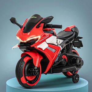 Baybee Baby Battery Operated Bike for Kids with Foot Accelerator & Music | Rechargeable Ride on Toy Bike with Training Wheels & LED Light | Baby Electric Bike for Kids to Drive 1 to 3 Years (Red)