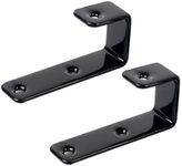 MDPLY 2 Pack Bunk Bed Ladder Hook, Inside 1" Kids Bunk Bed Replacement Hardware, Black PVC Metal Loft Bed Ladder Hooks, Camper/Rv Bunk Ladder Brackets with 2 Size Screws (2 Pack, Black)