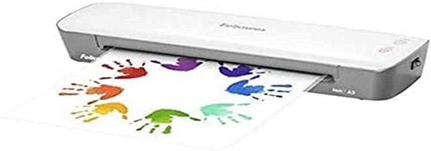 Fellowes Laminator Ion A3 for Office, Home Office - Hot Laminating Pouches up to 125 Micron Thickness - Includes 10 A4 Laminating Pouches