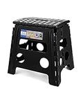 Acko Folding Step Stool 13 inch Heavy Duty Plastic Foldable Step Stool for Adults and Kids, Premium Black Step Stool Toddler, Small Collapsible Fold Up Stepping Stool, Kitchen Bathroom Step Stool Up to 300LBS