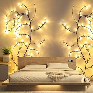 KIYTARBOO DIY Willow Vine Illuminated Willow Vine Tree Lights Branches Lights 144 LEDs Fairy Lights for Christmas Bedroom Party Wedding Door Table Top Wall Decoration 4.3 m Indoor Warm Light