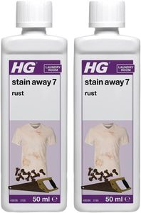 HG Stain Away 7 Rust, Stain Remover for Stubborn Rusty Marks, Erases Stains from Clothes, Tiles, Flagstone, Concrete & Natural Stone Surfaces, Textile Safe – 50ml (426005106) (Pack of 2)