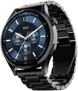 boAt Lunar Embrace w/ 1.51" (3.8 cm) AMOLED Display, BT Calling, Functional Crown, Metal-Built, 100+ Sports Mode, Animated Watch Faces, Built-in Games, Smart Watch for Men & Women(Steel Black)
