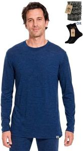 MERINNOVATION Merino Wool Base Layer Mens 100% Merino Wool Shirts for Men Thermal Underwear LS T-Shirt Light, Midweight
