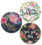 Eleville Mouse Pad Bundle of 3 Fashion Stylish Floral Style Boss Lady Chaos Coordinator You Got This Motivational Lycra Cloth Top and Non-Slip Base for Office Home Travel emp20