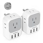 US to India Plug Adapter 2 Pack, TE