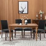 COLAMY Parsons Dining Chairs Set of 4, Modern Dining Room Chairs with Nailed Trim and Wood Legs, Thick Padded Upholstered Chairs for Kitchen Dining Living Room, Black