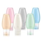 Travel Bottles Tsa Approved, Uerstar 3Oz Leak Proof Bpa Free Silicone Cosmetic Travel Size Toiletry Containers For Shampoo Lotion Soap (6 Pack)