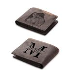 Lovejewelry Customized Wallets for Men Engraved Leather Photo Wallet for Dad Son, style 4, Medium, Vintage