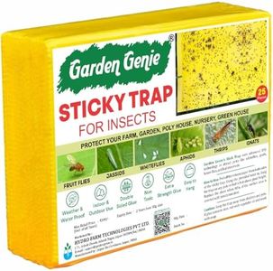 Garden Genie Yellow Sticky Trap for Insects 25 Traps (150x200mm) | Double Sided Glue/Fly/Insect Catcher/Sticky Pads for Flying Insects, Thrips, White Flies Etc | Suitable for Gardens & Farms