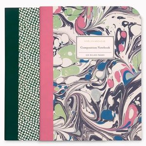 AMÉLIN ARCHIVE Set of 2 Composition Notebooks 9.75" x 7.6" with 100 Lined Pages (Kaleidoscope/Tate)