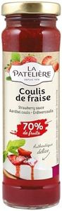 LA PATELIÈRE - Coulis de Fraise - Pour Agrémenter Tout Type de Dessert - 70% de Fruits - 100% Naturel - Sans Colorant et Sans Additif - Fabriqué en France - 165 g - Lot de 3