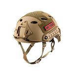 OneTigris PJ Type Lightweight Tactical Safety Fast Helmet for Outdoor Airsoft Paintball CS Game (Tan)