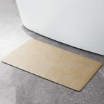 Stiio Bath Mats for Bathroom, Super Absorbent Quick drying, Rubber Non Slip Thin Bathroom Rugs Fit Under Door, Easy Clean Shower Mat for Bathtub, Sink, 17x29.5 inch Brown