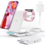 Upgarded 3 in 1 Foldable Wireless Charger for Google Pixel Watch 3/2, Charging Stand for Pixel 9 Pro/XL/9/8 Pro/8a /8/7 Pro/7a/7/6 Pro & Pixel Buds Pro 2(Not for Pixel 9 Pro Fold) with Adapter, White