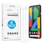 OMOTON [4 Pack] Screen Protector for Google Pixel 4, Tempered Glass/Alignment Frame/Scratch Resistant/Only Cover Display Area