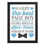 Page Boy, Usher Present - Personalised Page Boy, Usher, Best Man Bow Tie Print Gift - Thank You Presents for Page Boy, Wedding Party Favours - A5, A4, A3 Prints and Frames