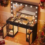 IFSEB Vanity Desk with Large Mirror