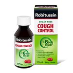 Robitussin Sugar-Free Cough Control Syrup, Alcohol-Free, Berry Flavour, 115 mL