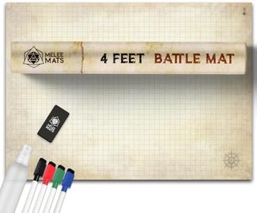 Battle Grid Game Mat - ULTRA DURABLE POLYMER MATERIAL - JUMBO Role Playing DnD Map - Reusable Table Top Non Hex Mats - RPG Dungeons and Dragons Dry Erase Tiles - Large Set for Starters and Masters