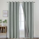 Joydeco Sage Green Curtains for Living Room 108 Inch Length, Linen 100% Blackout Curtains 2 Panels Set, Grommet Room Darkening Curtains for Living Room (52x108 inch, Sage Green)