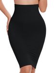 Joyshaper Shapewear Slip for Under Dresses Half Slip Tummy Control Dress Seamless Skirt Slip Body Shaper Black