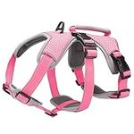 BELPRO Multi-Use Support Dog Harness, Escape Proof No Pull Reflective Adjustable Vest with Durable Handle, Dog Walking Harness for Big/Active Dogs (Pink, L)