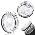 2 Pcs 20 Oz Replacement Lids, Reusable Non-Slip Replacement Lids for Stainless Steel Tumbler Travel Cup, Clear Spill Proof Durable Covers Tumblers Lid Cup For Mouth Tumbler Cooler Cup