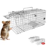 H&B Luxuries Rat Trap - Humane Live Animal Cage for Rat Mouse Hamster Mole Weasel Gopher Chipmunk Squirrels and More Rodents (2*Medium)