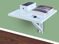 LAMPOC Wall Mounted Foldable Study Table/Office Table/Laptop Table/Work Table/Utility Table, Computer Table Kitchen and Dining Including Hinges, Screws and Screw Plugs (14x14 inch Glossy White)