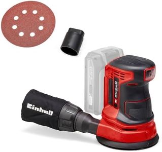 Einhell Power X-Change Cordless Random Orbital Sander - 18V Electric for Wood, Plastic and Metal - TE-RS 18 Li-Solo with Dust Collection (Battery Not Included), Red