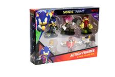 BANDAI Sonic Prime Action Figures 6 Pack Set 2 | 6 7.5cm Sonic The Hedgehog Articulated Figures Based On The Sonic Prime Netflix TV Show | Sonic Toys Make Great Gaming Merchandise For Adults And Kids