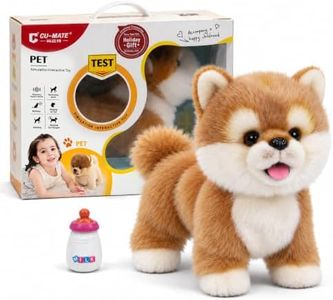 Electronic Walking Akita Stuffed Dog Toy, Realistic Interactive Puppy Pet Dog, Walking, Barking,Wagging Tail & Talking,Present Pet Gifts for 3+ Year Boys Girls
